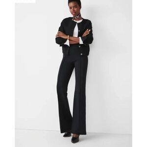 Spanx High Rise Flare ‘The Perfect Pant’ Black Seamed Flare Leg NWOT Small